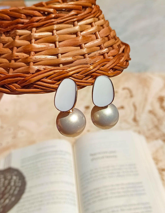 Stone Pearl Earrings - ZareefJewellery