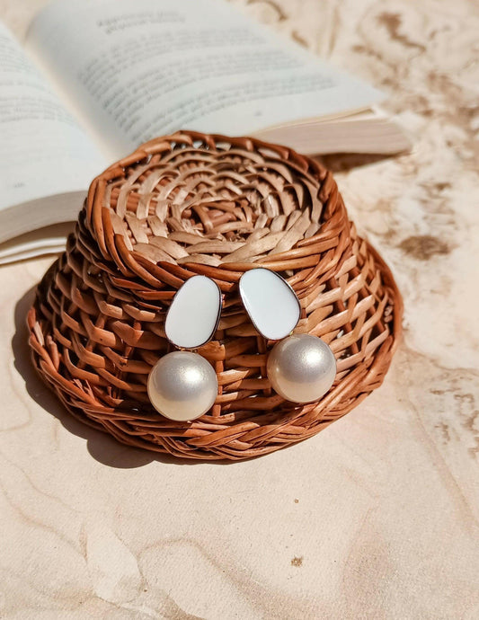 Stone Pearl Earrings - ZareefJewellery