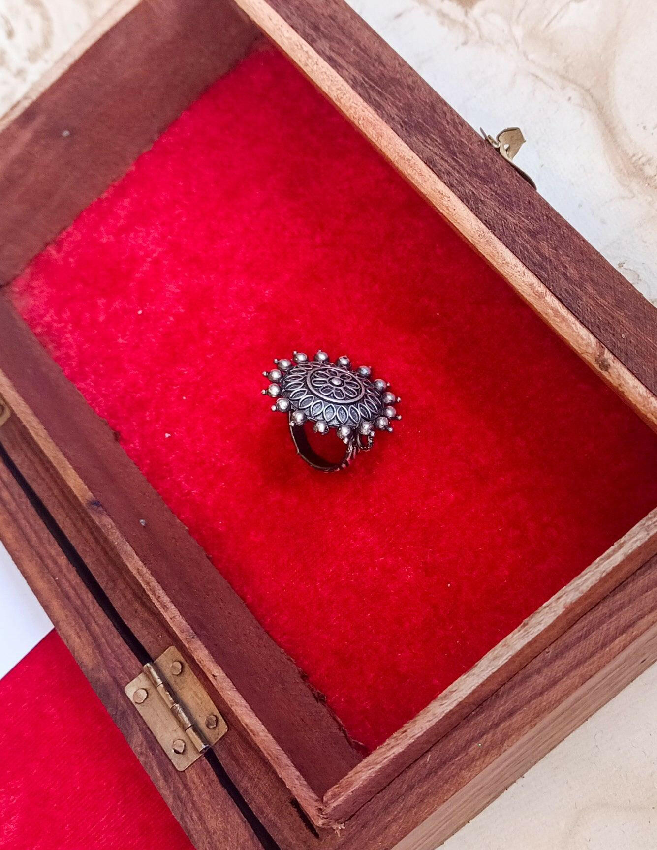 Surya Oxidised Ring - ZareefJewellery