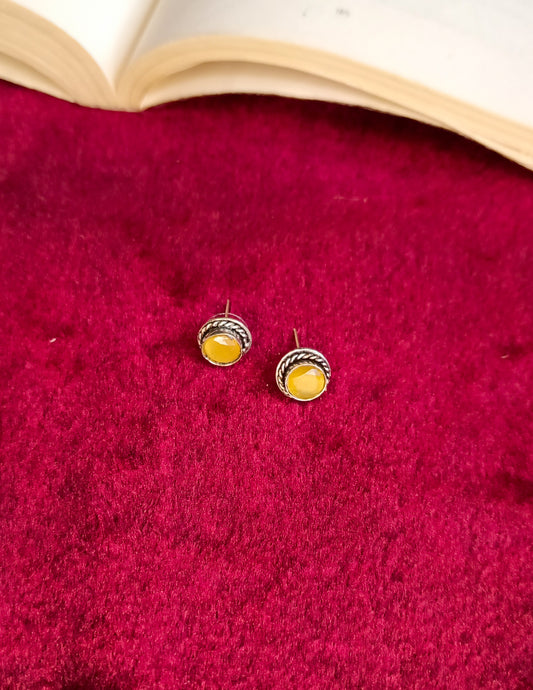 Afifa Circle Monalisa Stone Studs