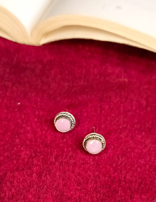 Afifa Circle Monalisa Stone Studs