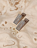 Abir Rectangular Silver Net Earrings