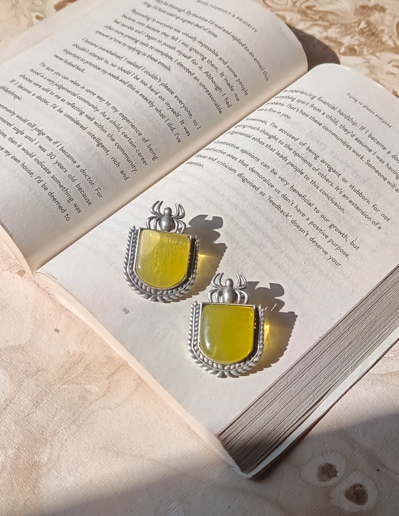 Arisha Yellow Spider Stone Earrings