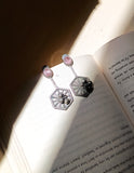 Ayra Hexagon Pink Stone Gungroo Earrings