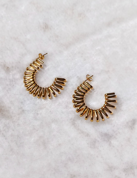 Coil Anti Tarnish Golden Hoops