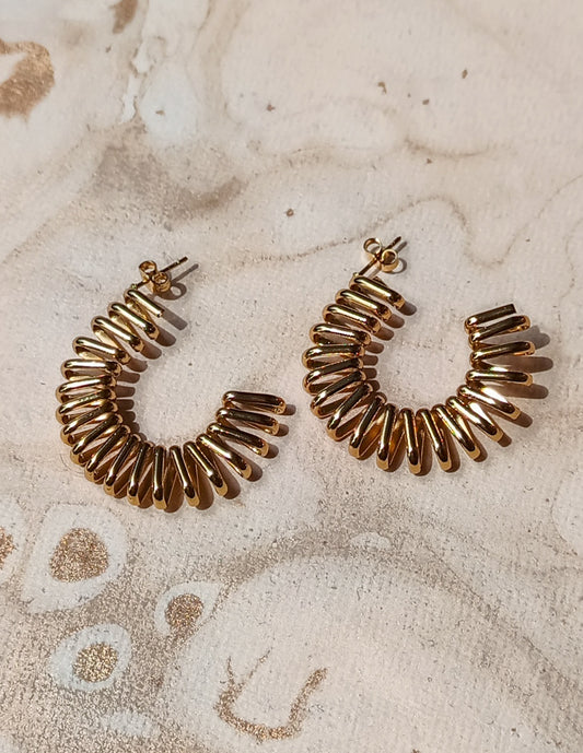 Coil Anti Tarnish Golden Hoops