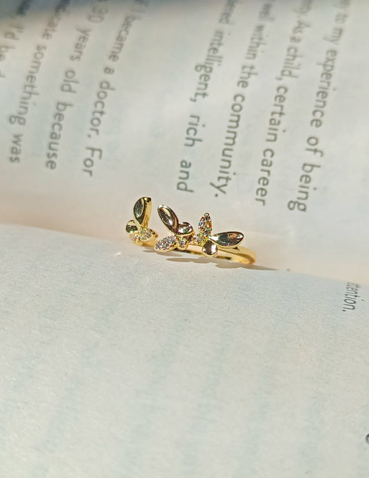 Everyday Golden Anti Tarnish Butterfly Ring