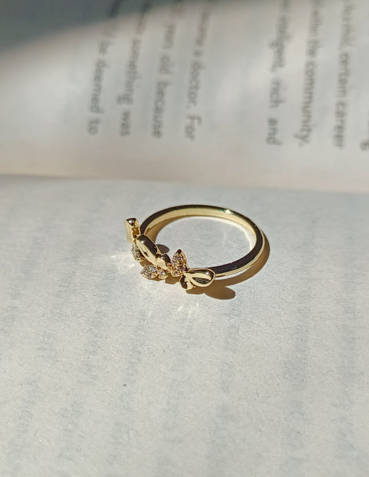 Everyday Golden Anti Tarnish Butterfly Ring