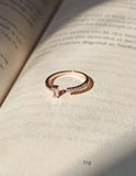 Moon Cut Minimal Rose Gold Anti Tarnish Ring