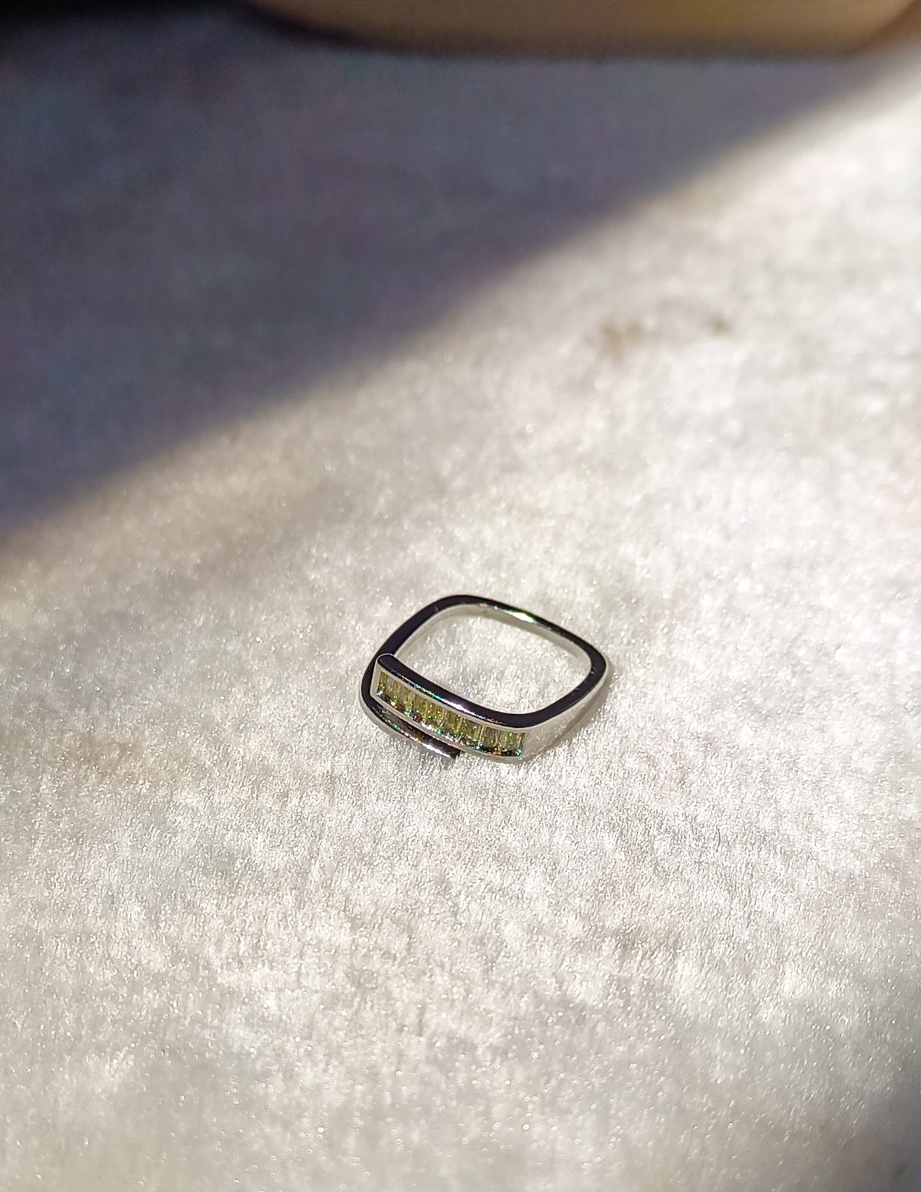 Unique Square Silver Anti Tarnish Ring Band