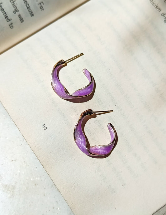 Korean Everyday Stylish Lavender Hoops