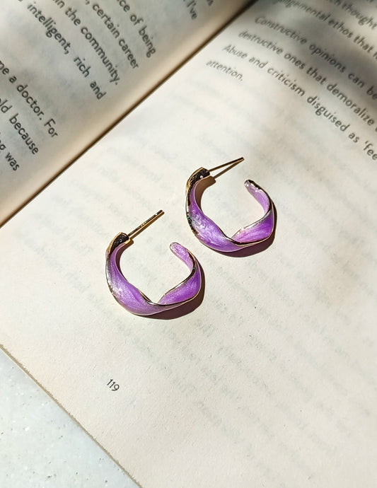 Korean Everyday Stylish Lavender Hoops