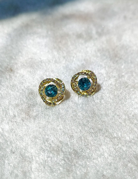 Korean Classic Aqua Green Studs