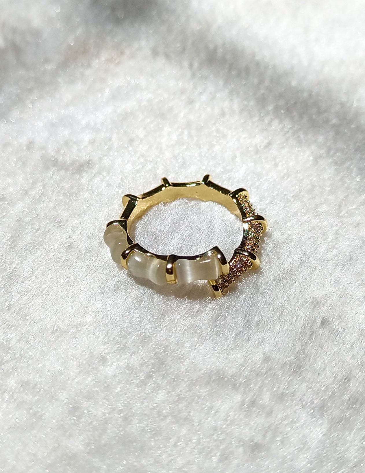 Korean Dual Tone Bamboo Inspired Unique Ring