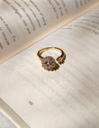 Floral Golden Spinning Crystal Anti Tarnish Ring