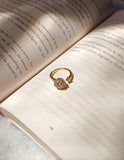 Floral Golden Spinning Crystal Anti Tarnish Ring