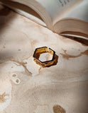 Hexagon Golden Unique Layered Anti Tarnish Ring