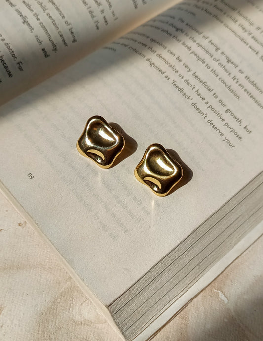 Retro Stone Vibes Anti Tarnish Golden Earrings