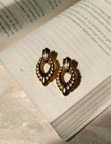 Leaf Drop Golden Anti Tarnish Long Earrings