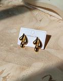 Raindrop Golden Statement Anti Tarnish Earrings