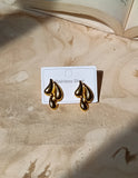 Raindrop Golden Statement Anti Tarnish Earrings