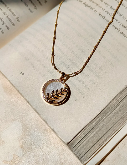 Golden Round Leaf Chain Anti Tarnish Everyday Necklace Chain