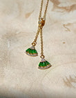 Classic Emerald Green Stone Golden Anti Tarnish Everyday Necklace Chain