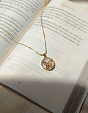 Vintage Butterfly Circular Golden Anti Tarnish Everyday Necklace Chain